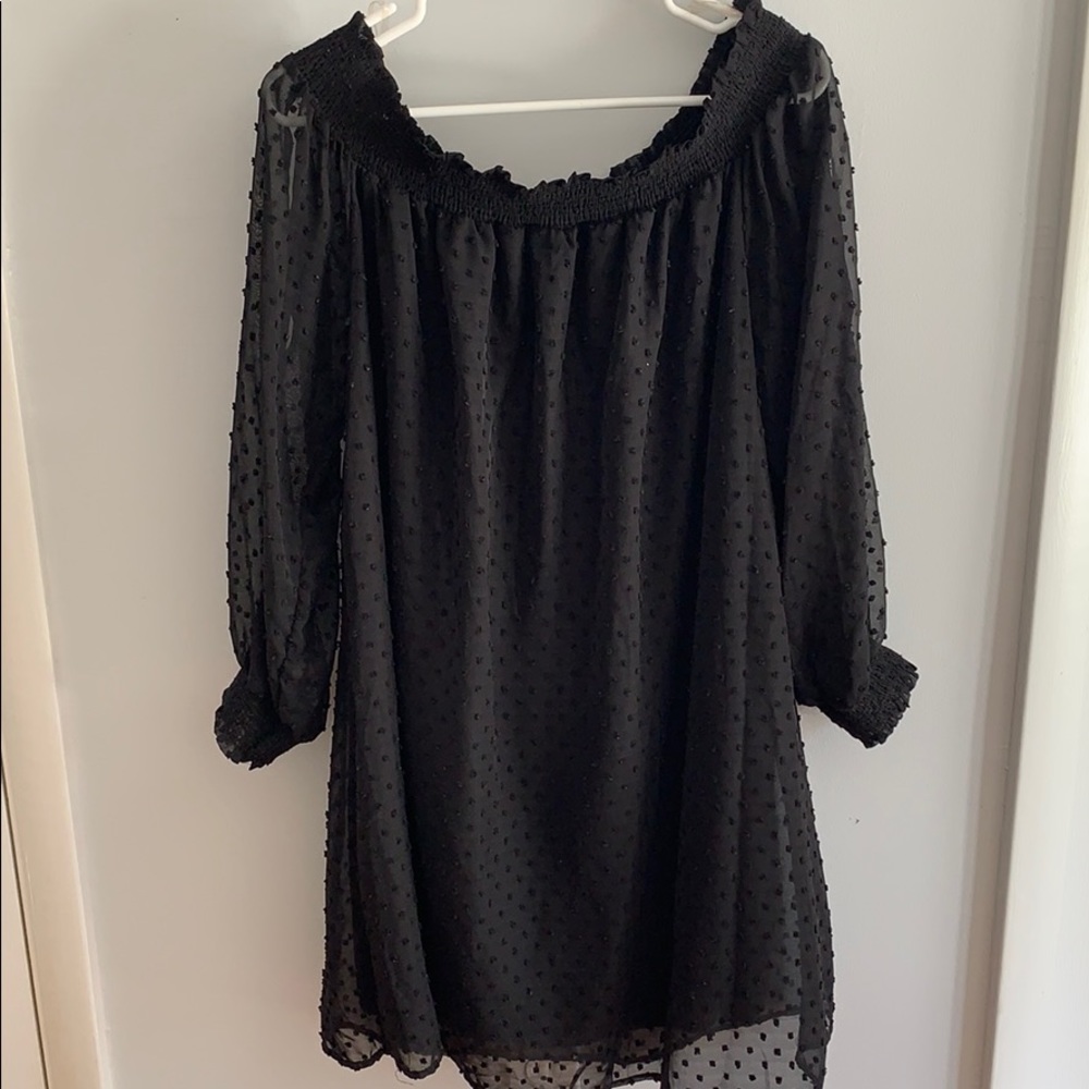 Only wore once black polka dot dress